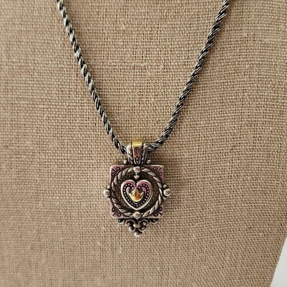 Brighton Filigree Vintage Vibes Reversible Heart Necklace‎ - Picture 6 of 8
